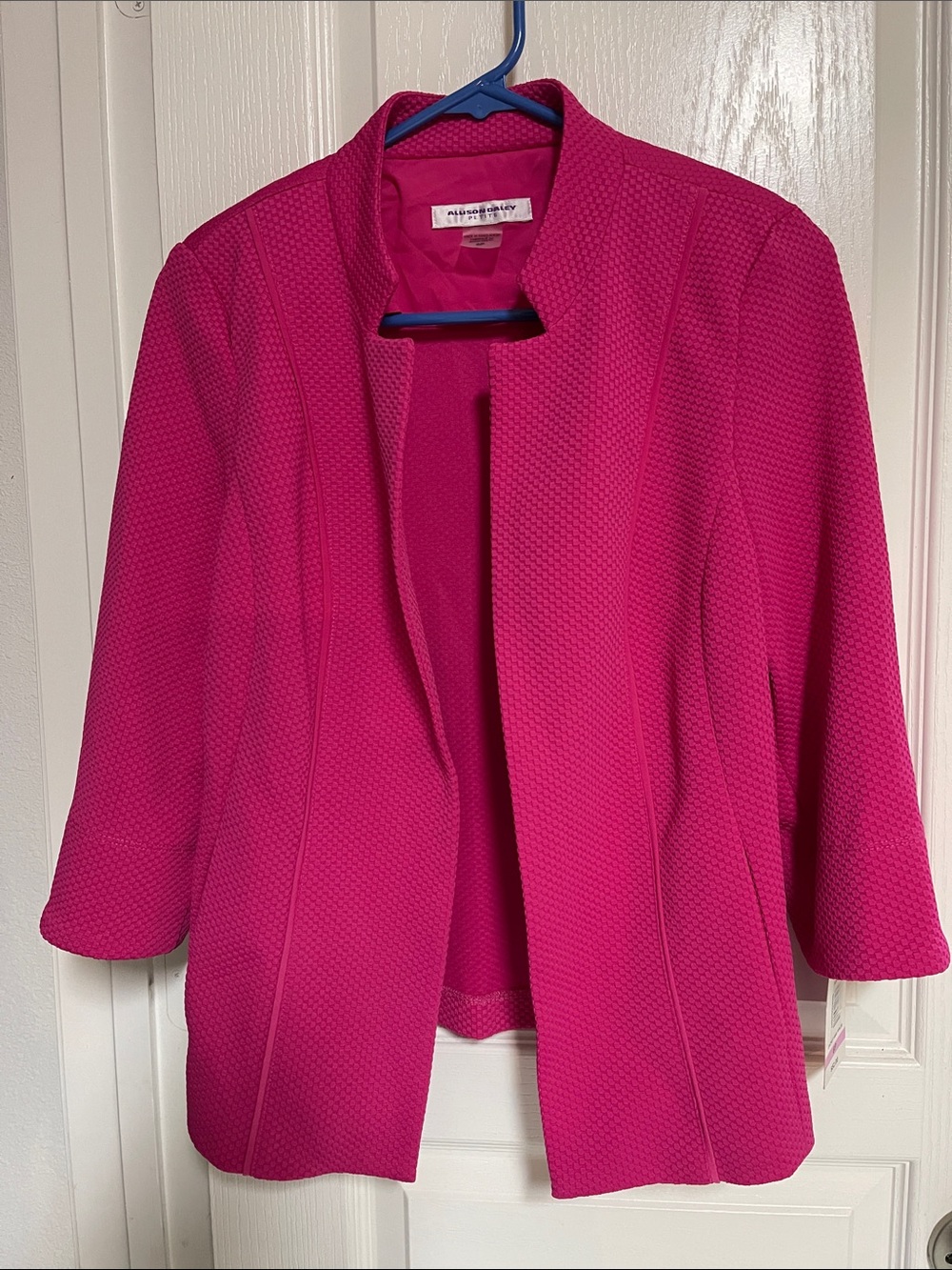 Allison Daley Fuchsia Open-Front Textured Blazer